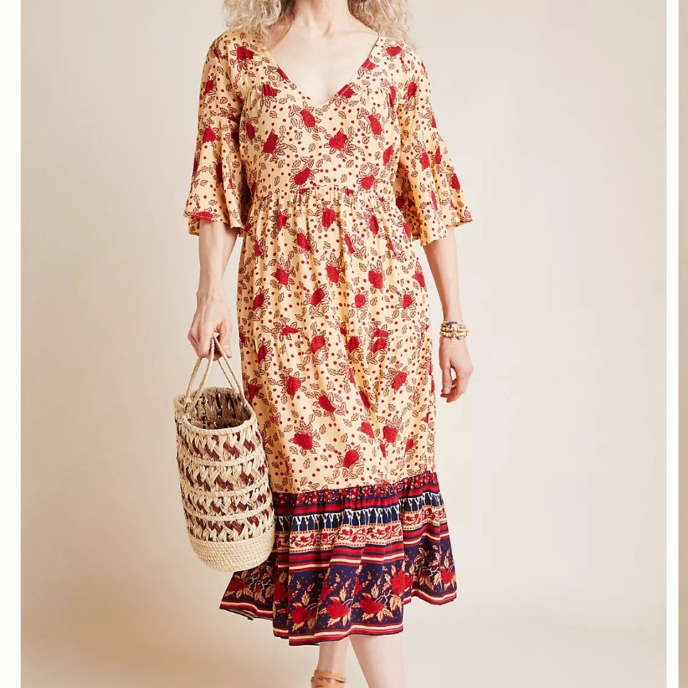 Faithfull the Brand x Anthropology - size 2/XS - Faithfull Melia Midi Dress